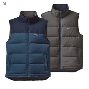 Blue and gray reversible puffer Patagonia vest